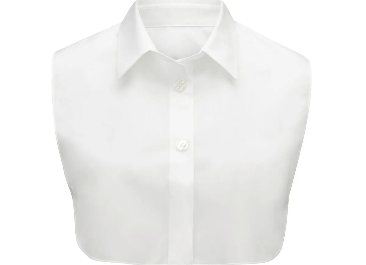 KLAUS MODELLE MADE IN GERMANY Klaus Modelle, Damen-Blusenkragen, aus feinem Popeline WEISS