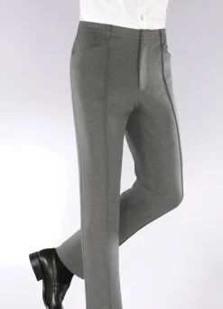 Outlet KLAUS MODELLE MADE IN GERMANY "Klaus Modelle"-Hose mit Dehnbund in 4 Farben MITTELGRAU MELIERT