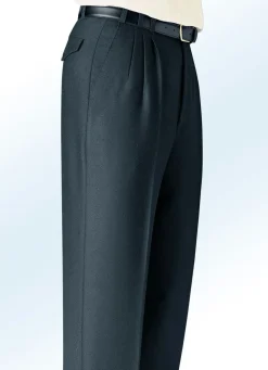 Clearance KLAUS MODELLE MADE IN GERMANY „Klaus Modelle“-Hose mit Gesäßpattentaschen in 4 Farben ANTHRAZIT MELIERT