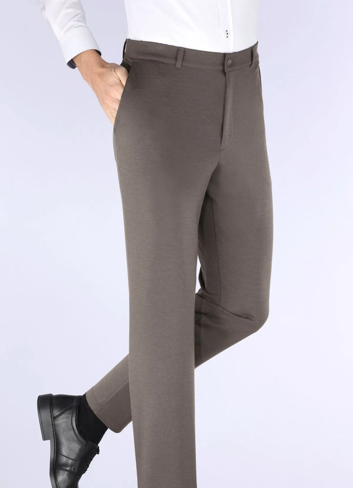 Online KLAUS MODELLE MADE IN GERMANY "Klaus Modelle"-Superstretch-Hose in 4 Farben TAUPE MELIERT
