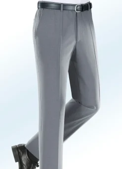 New KLAUS MODELLE MADE IN GERMANY "Klaus Modelle"-Dehnbundhose mit Gürtel in 4 Farben HELLGRAU MELIERT