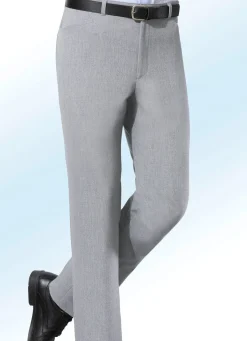 KLAUS MODELLE MADE IN GERMANY "Klaus-Modelle"-Hose mit Gürtel in 5 Farben HELLGRAU MELIERT
