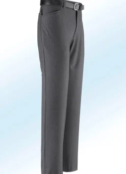 New KLAUS MODELLE MADE IN GERMANY "Klaus-Modelle"-Hose mit Gürtel in 5 Farben DUNKELGRAU MELIERT