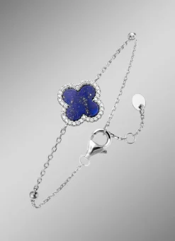 Sale BADER Kleeblatt-Armband mit echt Lapislazuli und synth. Zirkonia