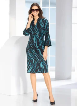 Hot KLAUS MODELLE MADE IN GERMANY Kleid - Made in Germany PETROL-SCHWARZ