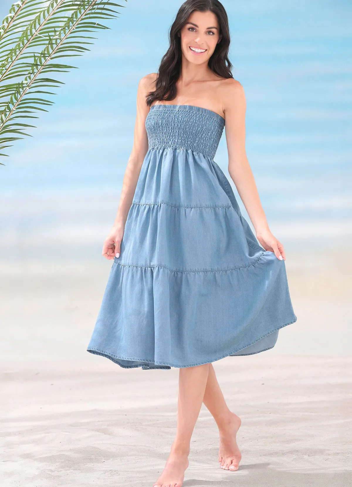 Discount BADER Kleid in Denim-Optik jeansblau