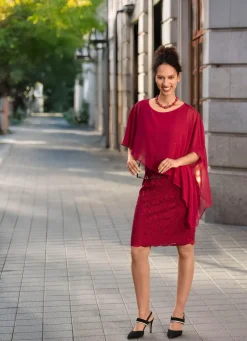 Sale BADER Kleid in 2-in-1-Optik BORDEAUX