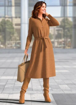Online KLAUS MODELLE MADE IN GERMANY Kleid in Schlupfform BRAUN-OCKER-BEIGE