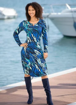 BADER Kleid in Schlupfform ROYALBLAU-MINT-SCHWARZ-BUNT