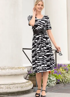 Clearance BADER Kleid in Schlupfform SCHWARZ-WEISS