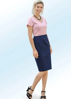 Outlet BADER Kleid mit Bolero und Perlen- sowie Strasssteinzier MARINE-ROSA