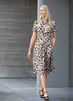 Sale BADER Kleid mit extravaganter Knotenoptik SCHWARZ-BEIGE-NUDE