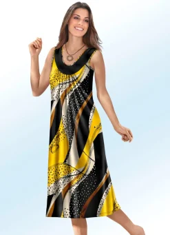 New KLAUS MODELLE MADE IN GERMANY Kleid mit farbbrillantem Druckdessin SCHWARZ-BUNT
