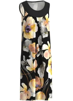 Sale KLAUS MODELLE MADE IN GERMANY Kleid mit farbbrillantem Druckdessin SCHWARZ-BUNT