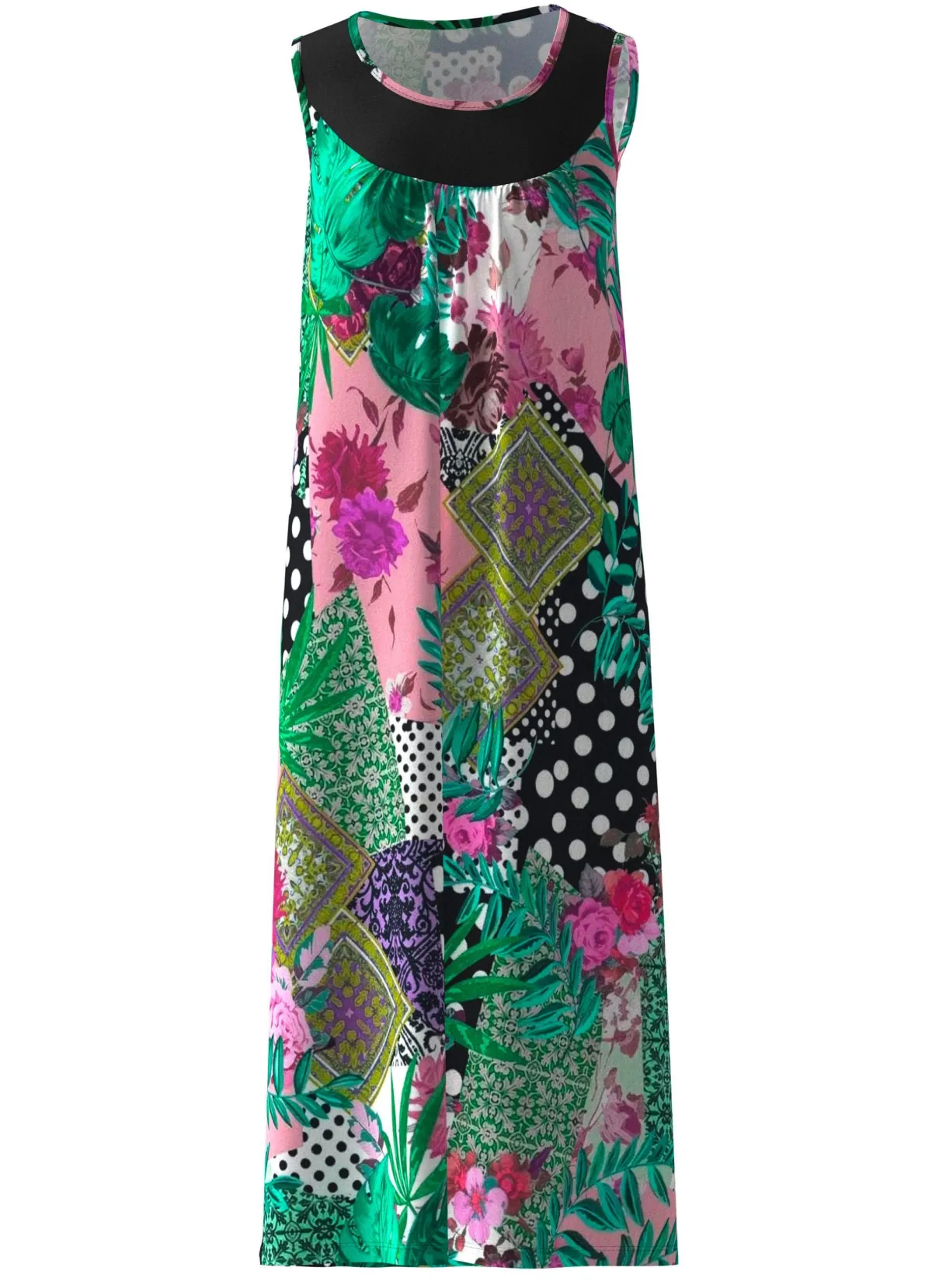 Clearance BADER Kleid mit farbbrillantem Druckdessin, ärmellos grün-bunt