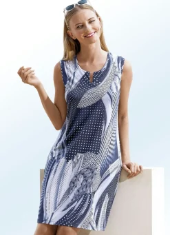 Clearance BADER Kleid mit farbbrillantem Druckdessin, ärmellos MARINE-WEISS