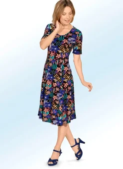 New BADER Kleid mit Inkjet-Druck SCHWARZ-BUNT