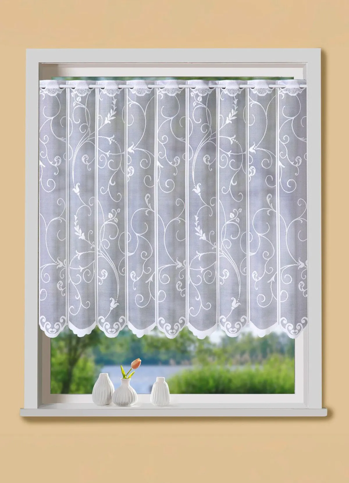 BADER Kleinfenster-Store in Jacquard-Qualität WEISS