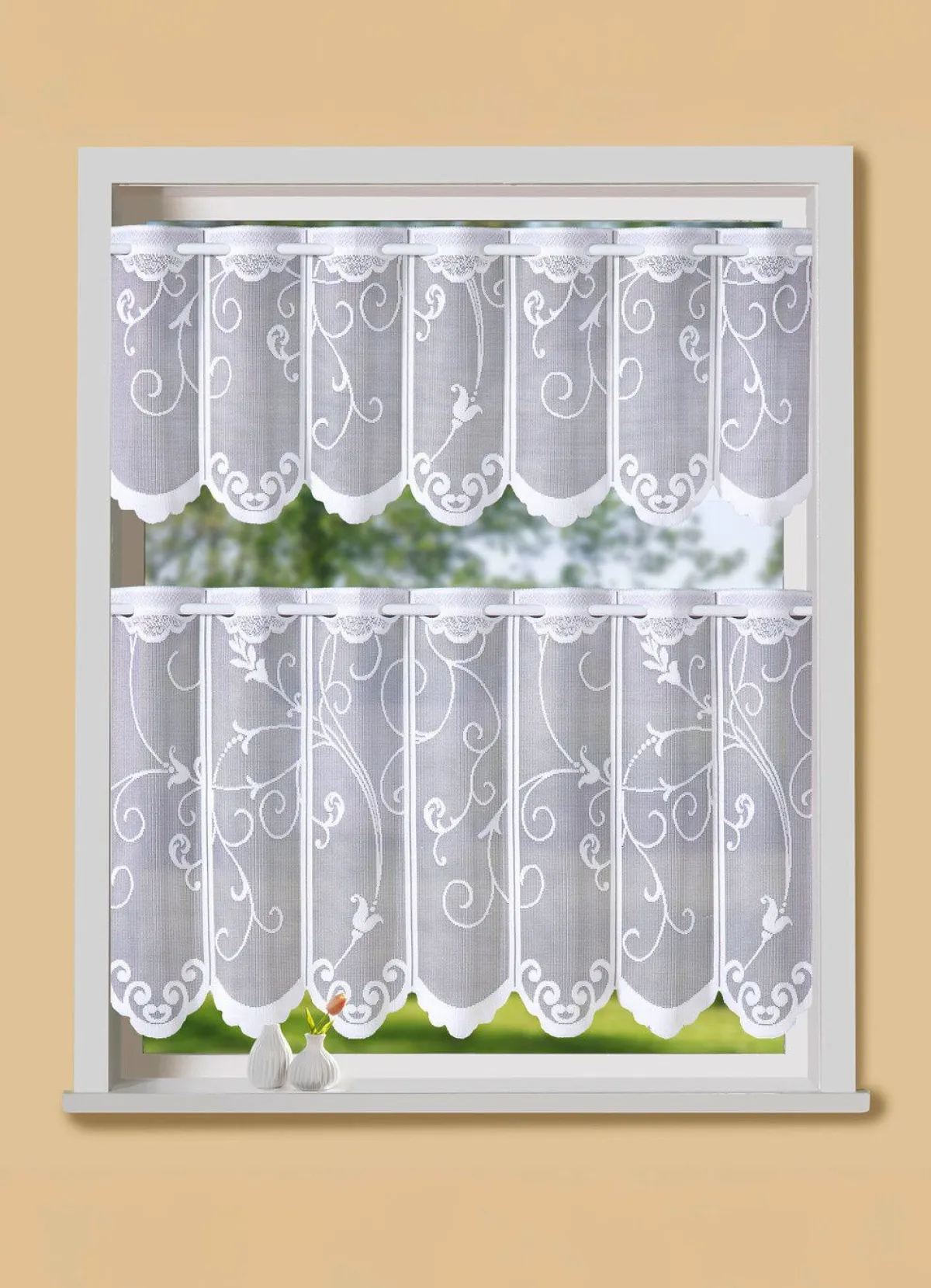 BADER Kleinfenster-Store in Jacquard-Qualität WEISS