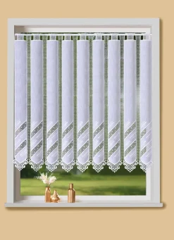 Clearance BADER Kleinfenster-Store mit Macramé-Abschluss WEISS