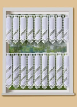 Clearance BADER Kleinfenster-Store mit Macramé-Abschluss WEISS