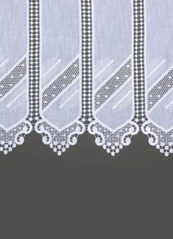 Clearance BADER Kleinfenster-Store mit Macramé-Abschluss WEISS