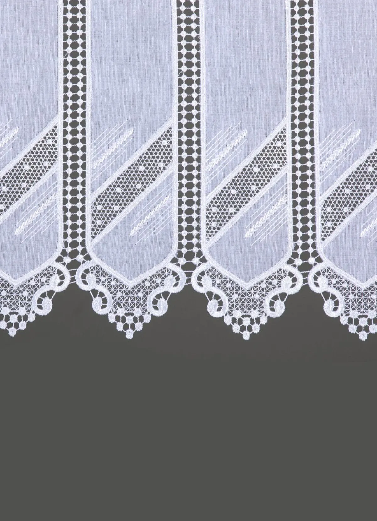 Clearance BADER Kleinfenster-Store mit Macramé-Abschluss WEISS