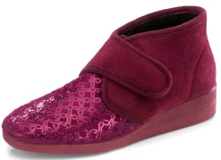 BADER Klett-Hausschuh aus Veloursmaterial BORDEAUX