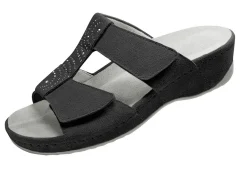 Clearance BADER Klett-Pantolette aus echtem Leder SCHWARZ
