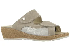 Sale BADER Klett-Pantolette aus Echtleder beige