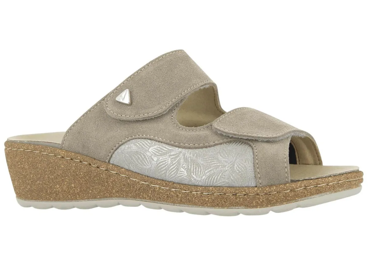 Sale BADER Klett-Pantolette aus Echtleder beige