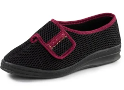 Sale BADER Klettschuh mit hübscher Bordüre SCHWARZ-BORDEAUX