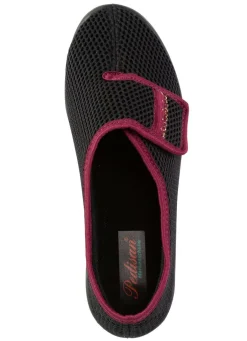 Sale BADER Klettschuh mit hübscher Bordüre SCHWARZ-BORDEAUX