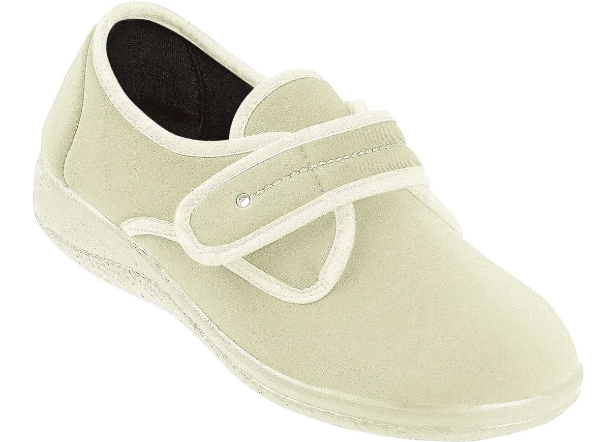 Online BADER Klettslipper aus Stretchmaterial BEIGE