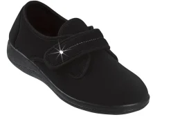 Best BADER Klettslipper aus Stretchmaterial SCHWARZ