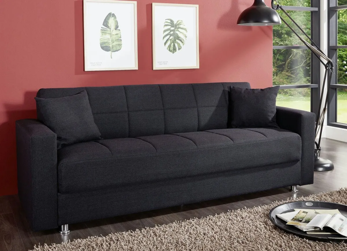 Online BADER Klick-Klack-Sofa mit Dekokissen SCHWARZ