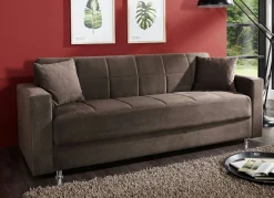 Outlet BADER Klick-Klack-Sofa mit Dekokissen DUNKELBRAUN