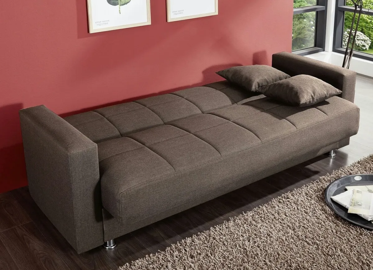 Outlet BADER Klick-Klack-Sofa mit Dekokissen DUNKELBRAUN
