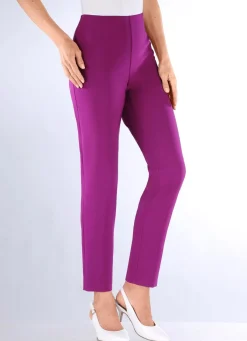 New KLAUS MODELLE MADE IN GERMANY Knöchellange Hose mit angeschnittenem Bund FUCHSIA