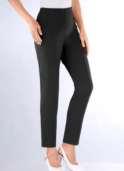 KLAUS MODELLE MADE IN GERMANY Knöchellange Hose mit angeschnittenem Bund SCHWARZ