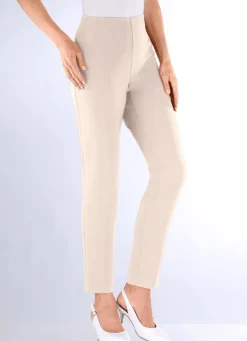 Sale KLAUS MODELLE MADE IN GERMANY Knöchellange Hose mit angeschnittenem Bund BEIGE