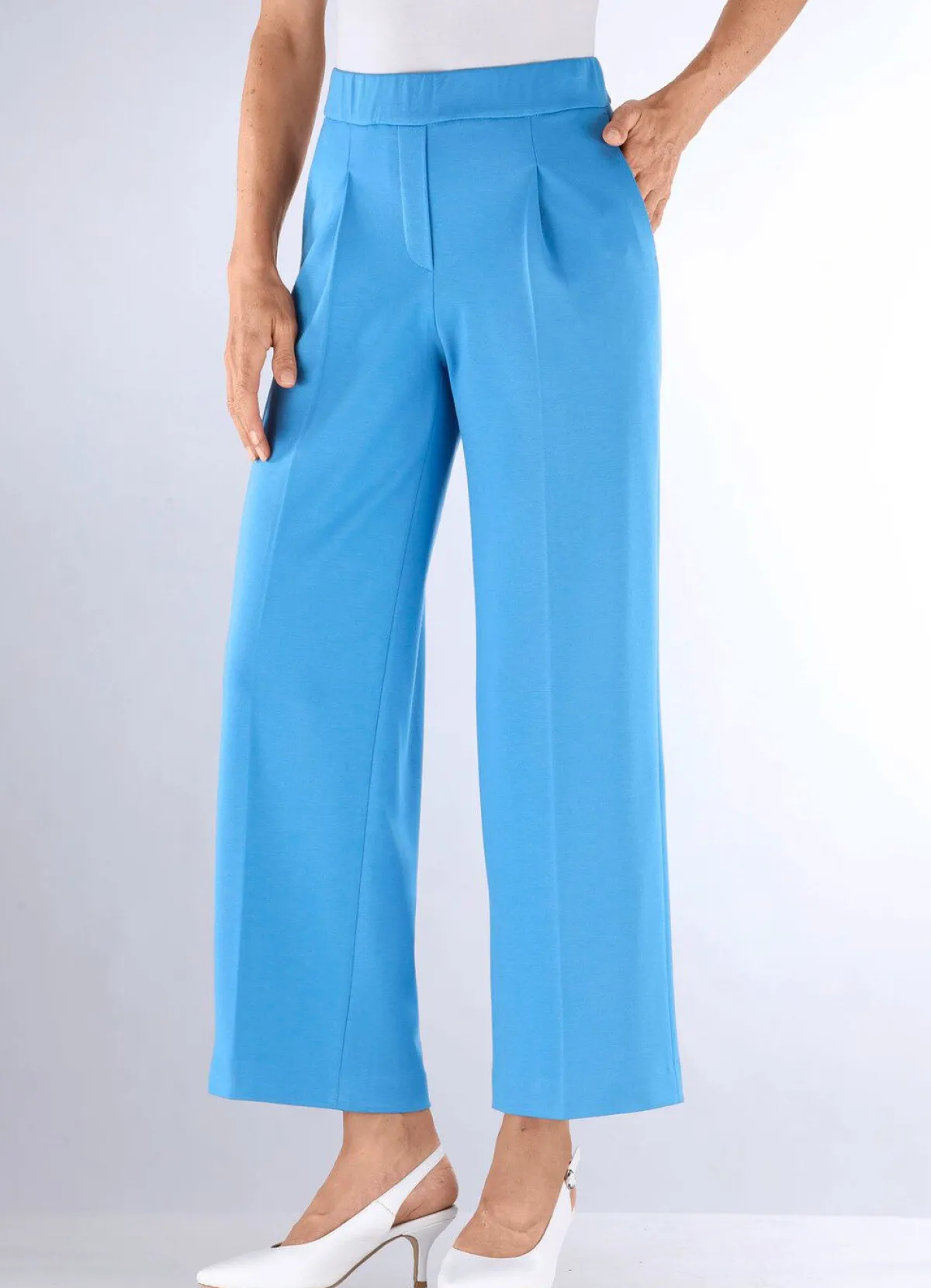 Discount ASCARI Knöchellange Hose mit weitem Bein AZURBLAU