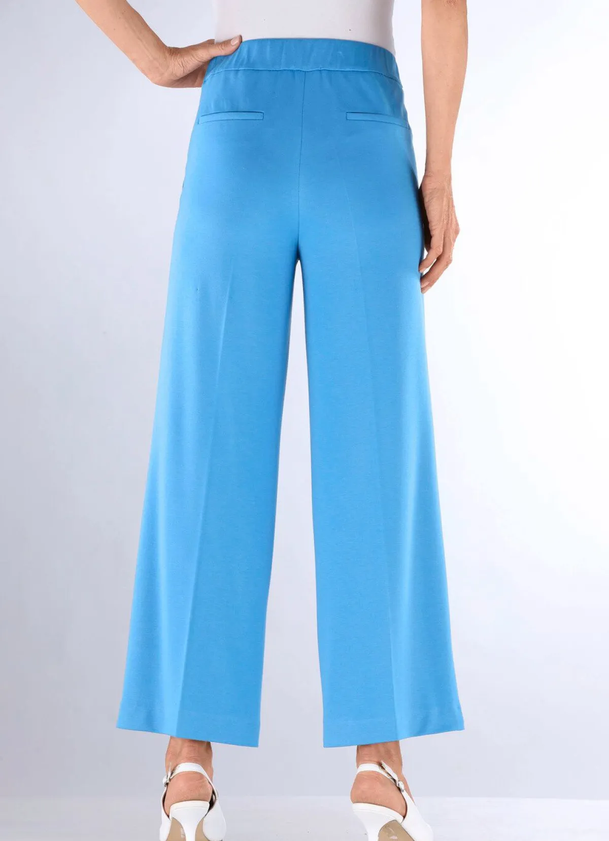 Discount ASCARI Knöchellange Hose mit weitem Bein AZURBLAU