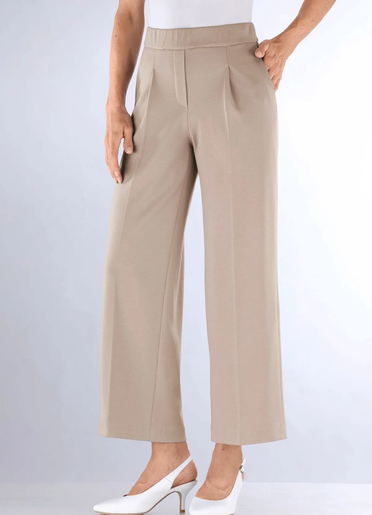 Discount ASCARI Knöchellange Hose mit weitem Bein BEIGE