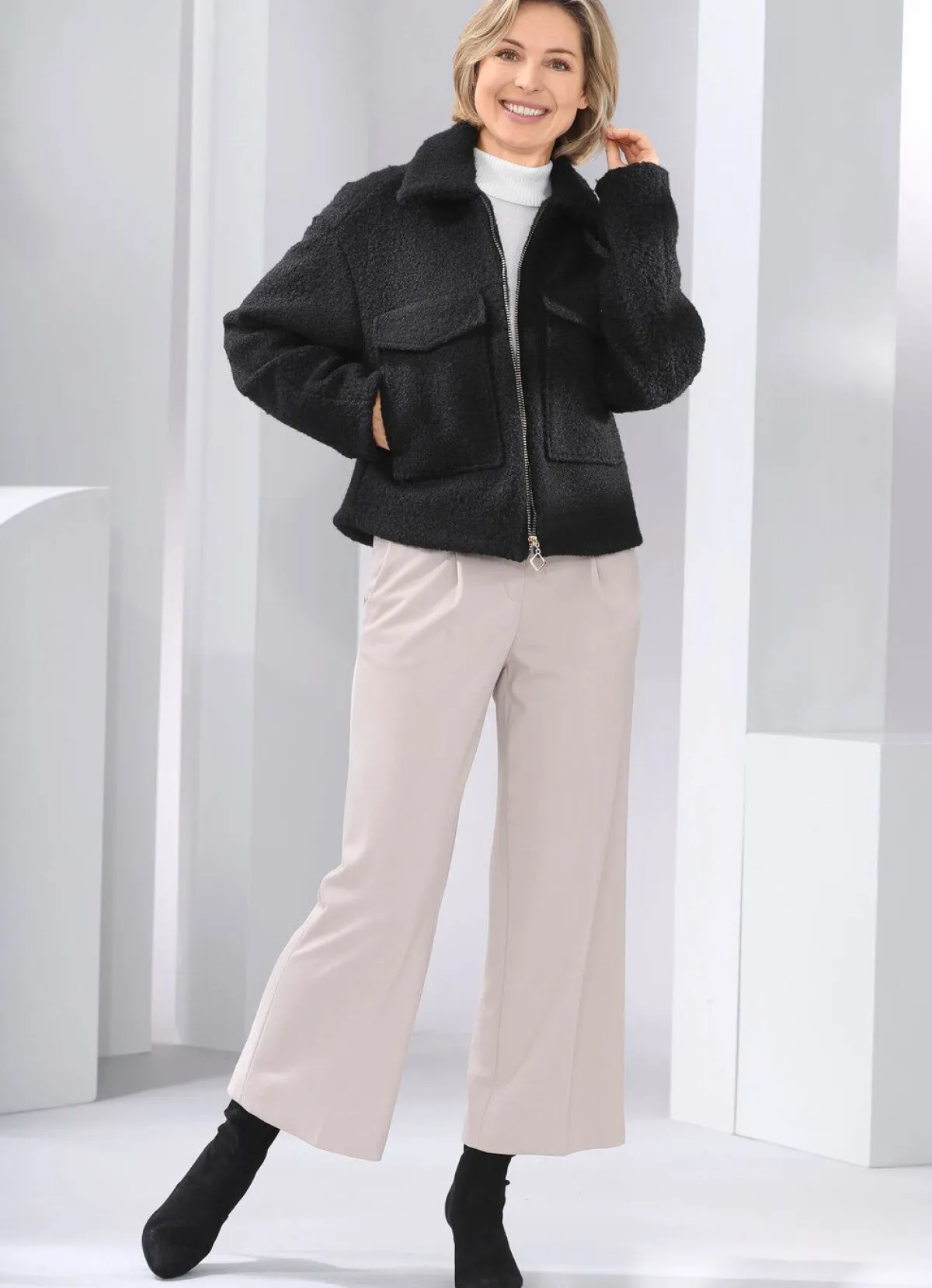 Discount ASCARI Knöchellange Hose mit weitem Bein BEIGE