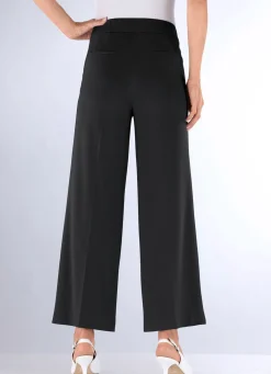 ASCARI Knöchellange Hose mit weitem Bein SCHWARZ