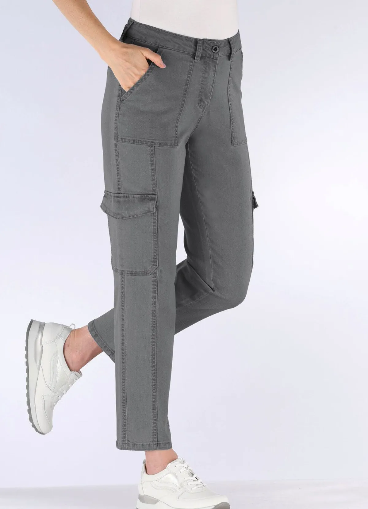 Discount BADER Knöchellange Cargojeans GRAU