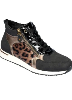New BADER Knöchel-Sneaker mit Soft-Touch-Sohle SCHWARZ-LEO