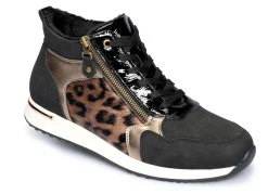 New BADER Knöchel-Sneaker mit Soft-Touch-Sohle SCHWARZ-LEO
