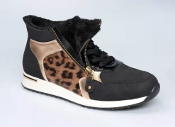 New BADER Knöchel-Sneaker mit Soft-Touch-Sohle SCHWARZ-LEO